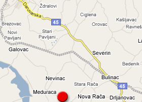 Međurača - karta